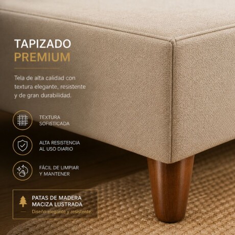 Cama SmartBox HAMPTONS 2 Plazas 140x190 cm Beige