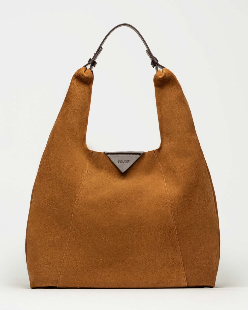 Bolso The Shopping en cuero gamuza Cuoio Marron