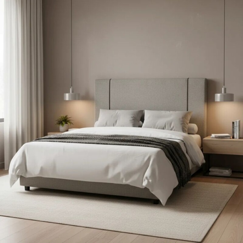 Respaldo de sommier King 1.97mts - Color gris con puntitos negros y blancos Respaldo de sommier King 1.97mts - Color gris con puntitos negros y blancos