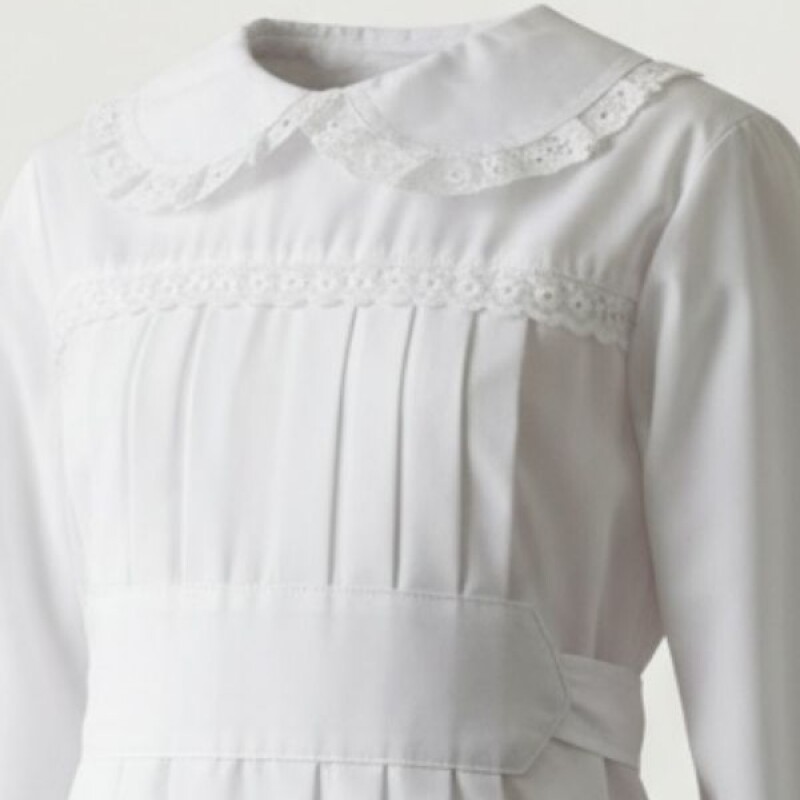 Tunica Tableada Niña -Moña Azul Blanco