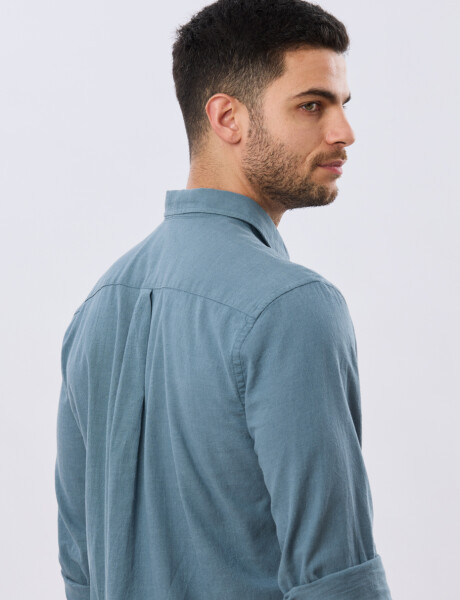 CAMISA LISA DE LINO Piedra