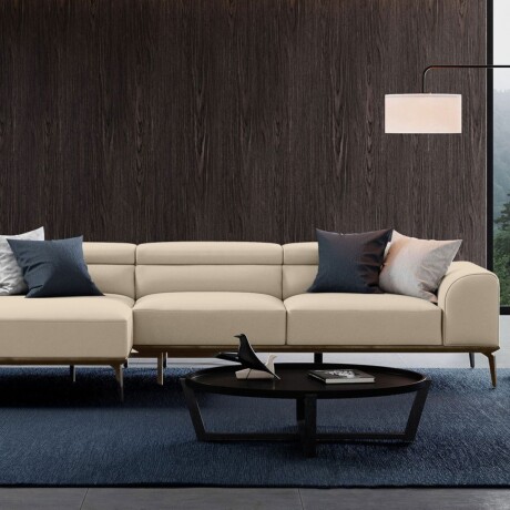 Sofá con chaise DUNA TELA BEIGE - IZQUIERDO