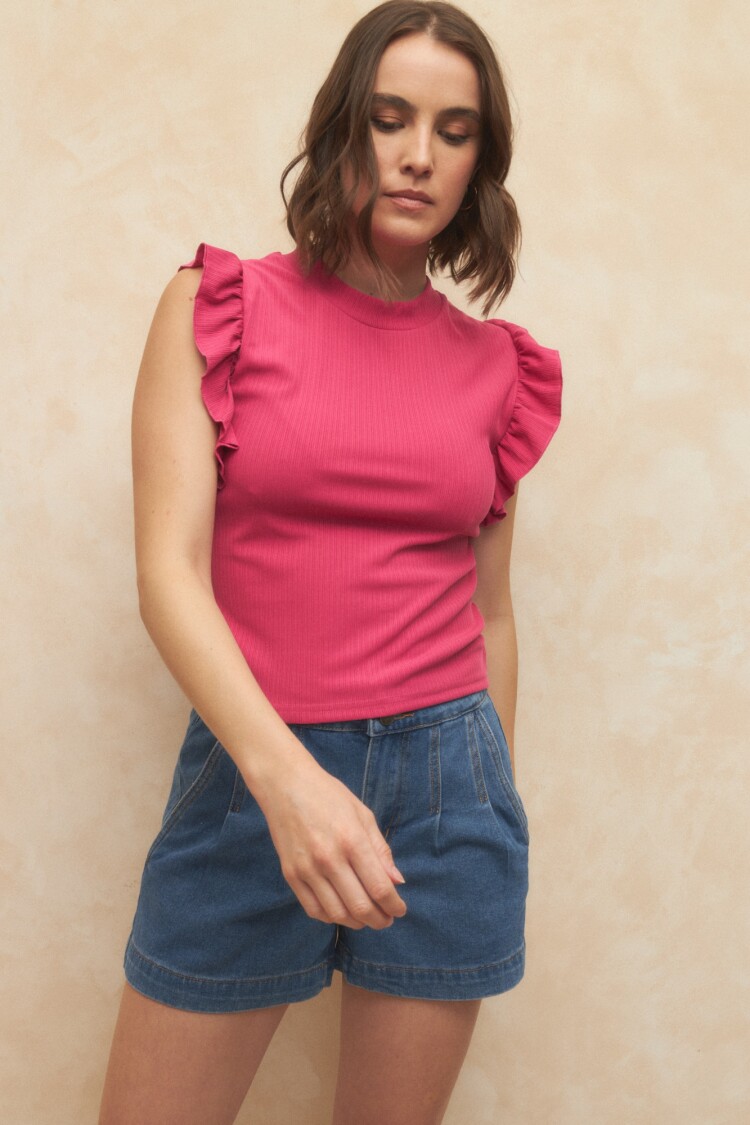 TOP RUFFLE Fuxia