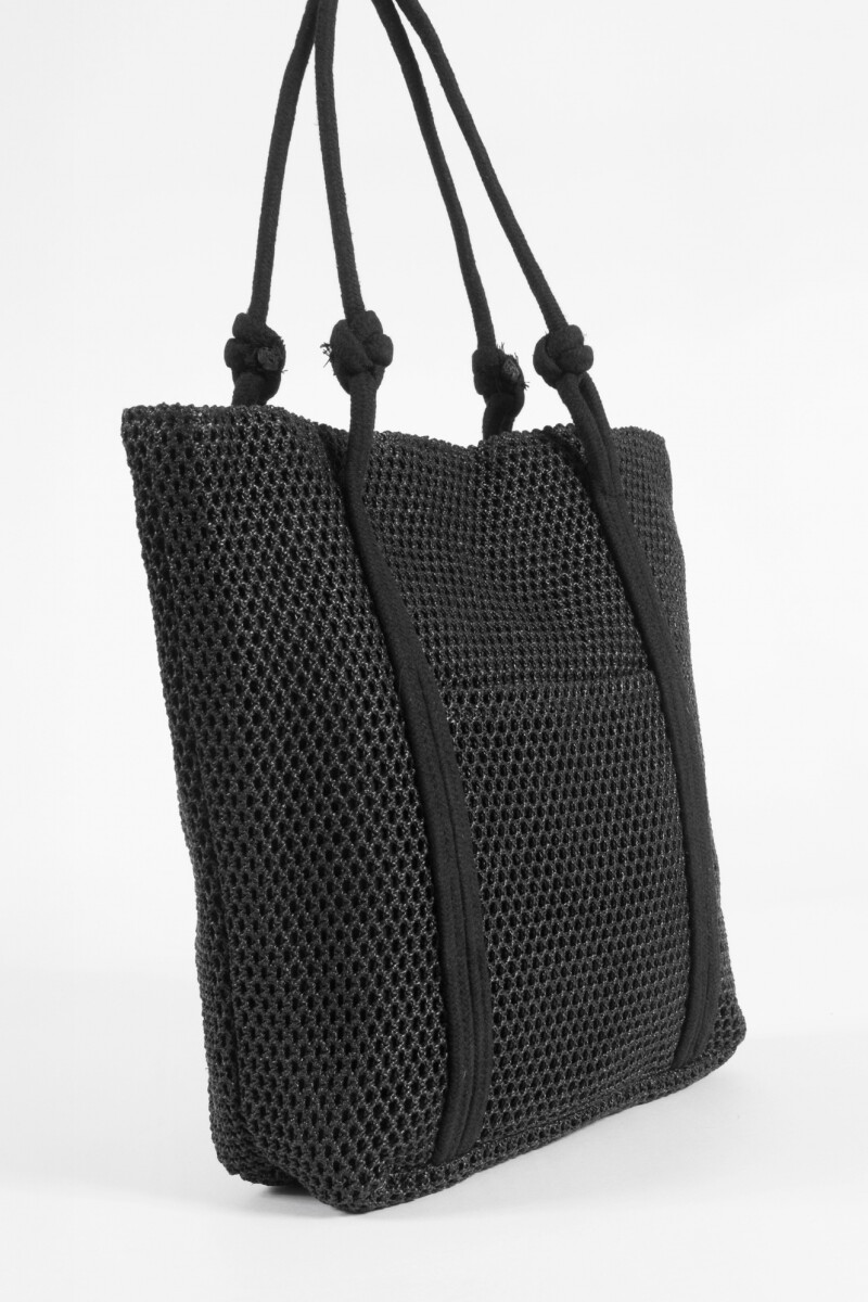 Bolso tote tejido negro
