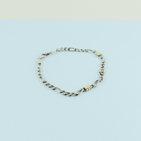 Pulsera de plata 925 con double de oro 18k. Modelo, FIGARO Pulsera de plata 925 con double de oro 18k. Modelo, FIGARO
