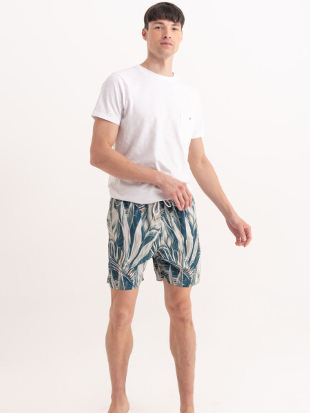 Short de baño estampado Tropical Verde