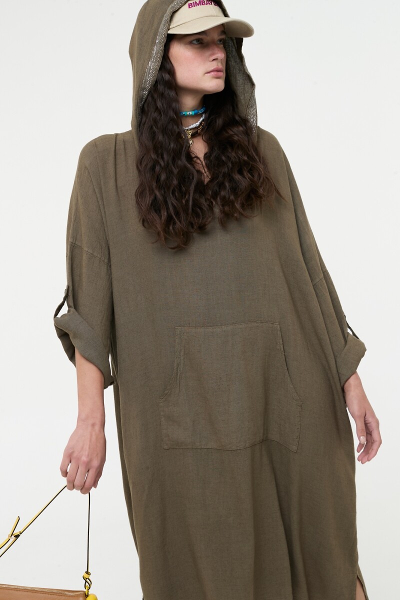 VESTIDO HOODIE Verde Militar
