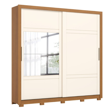 ROPERO SINTRA 2 PUERTAS 4 CAJONES INTERNOS CON ESPEJO GUARDARROPA CLOSET ARMARIO OFF WHITE