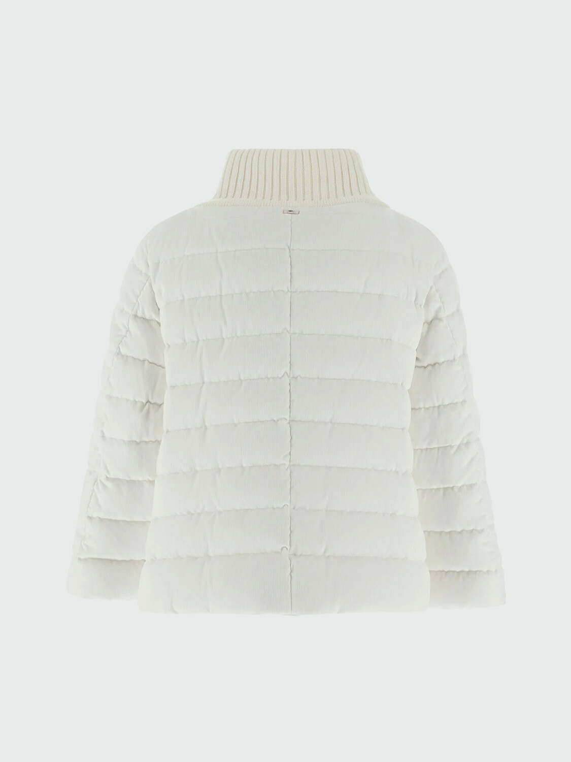 Herno - Campera corte boxy y cropped de viscosa efecto pana Negro