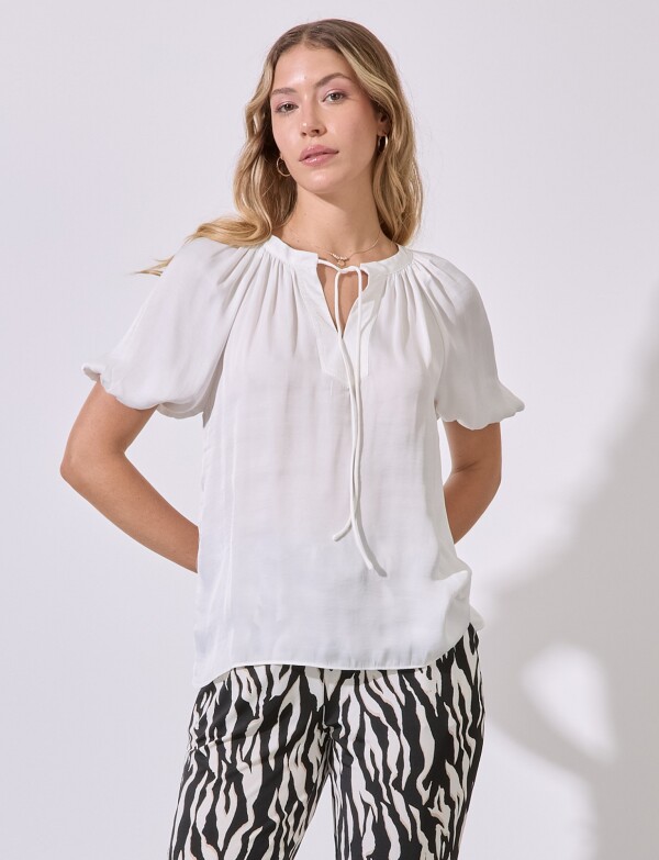 Blusa Saten Lazo CRUDO