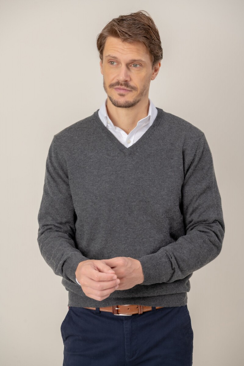 Sweater V Merino - Gris 