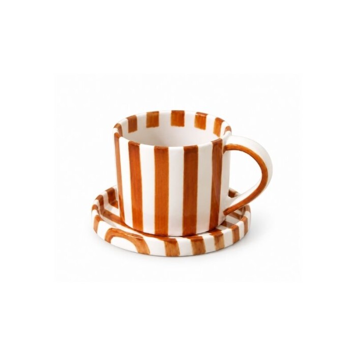 Taza de Cerámica Rayas Brown