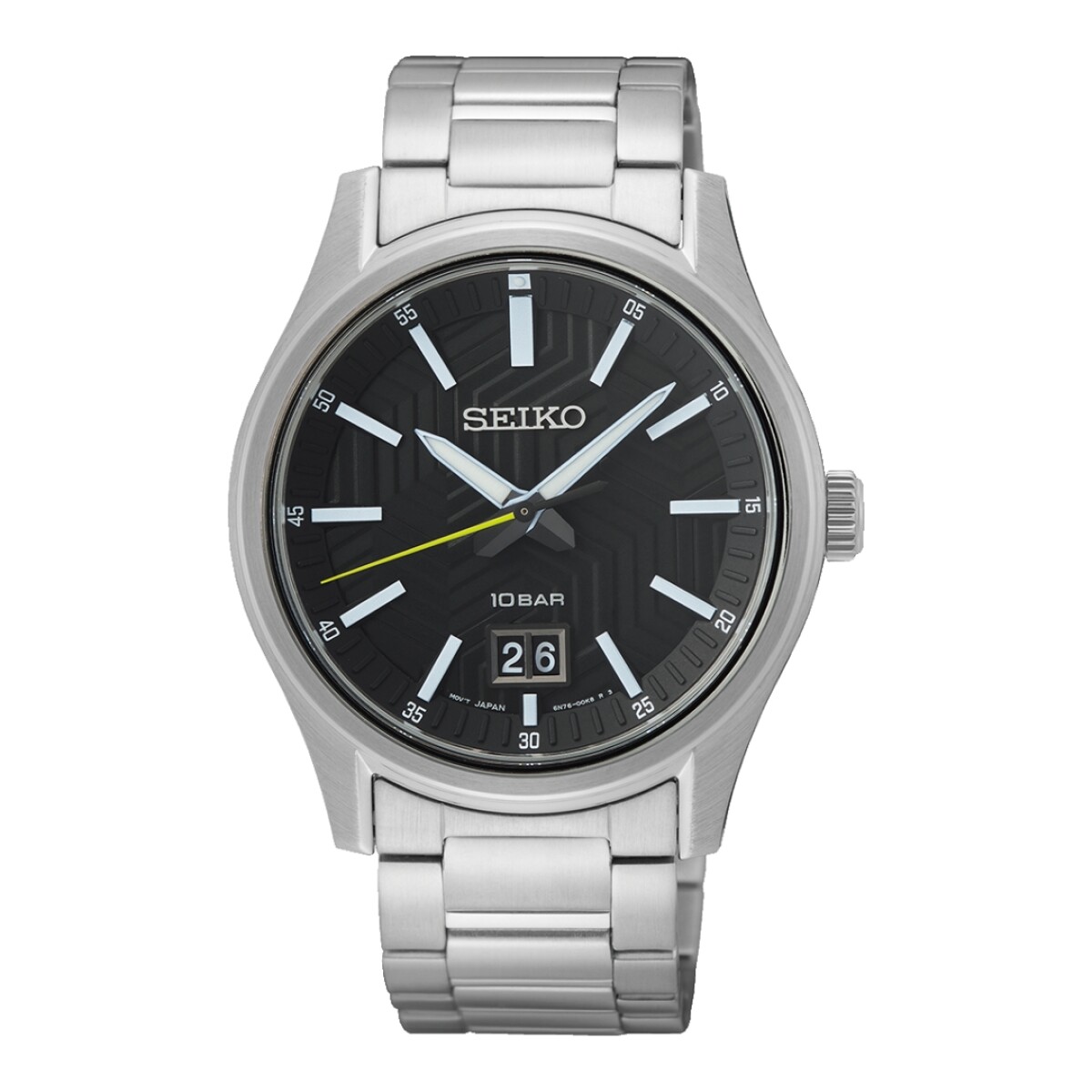 Reloj Seiko SUR535P1 para hombre con correa de acero - Negro 