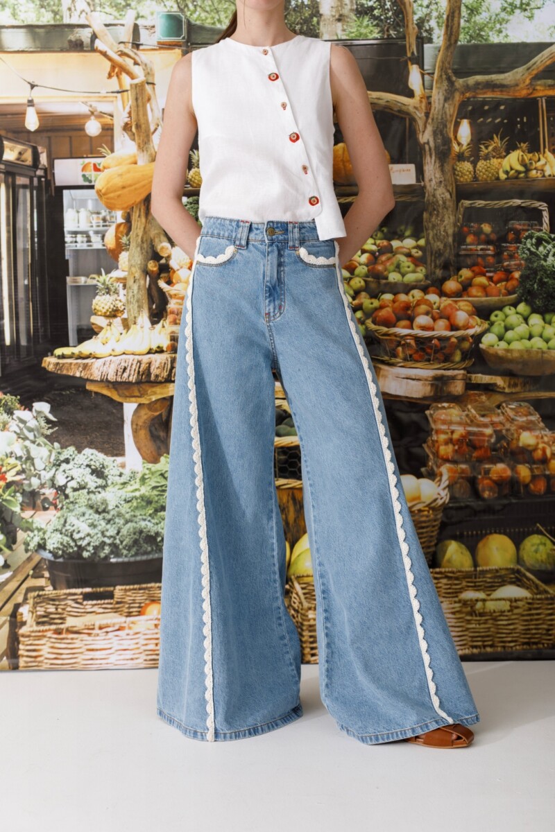 PRE VENTA JEAN WIDE XL FRUIT Celeste Con Crudo