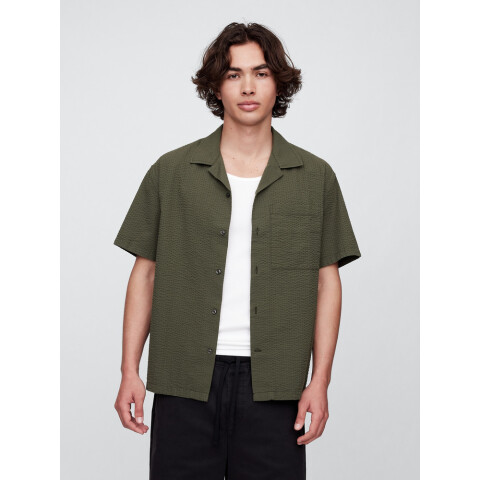 V-SS BOXY SEERSUCKER ARMY JACKET GREEN