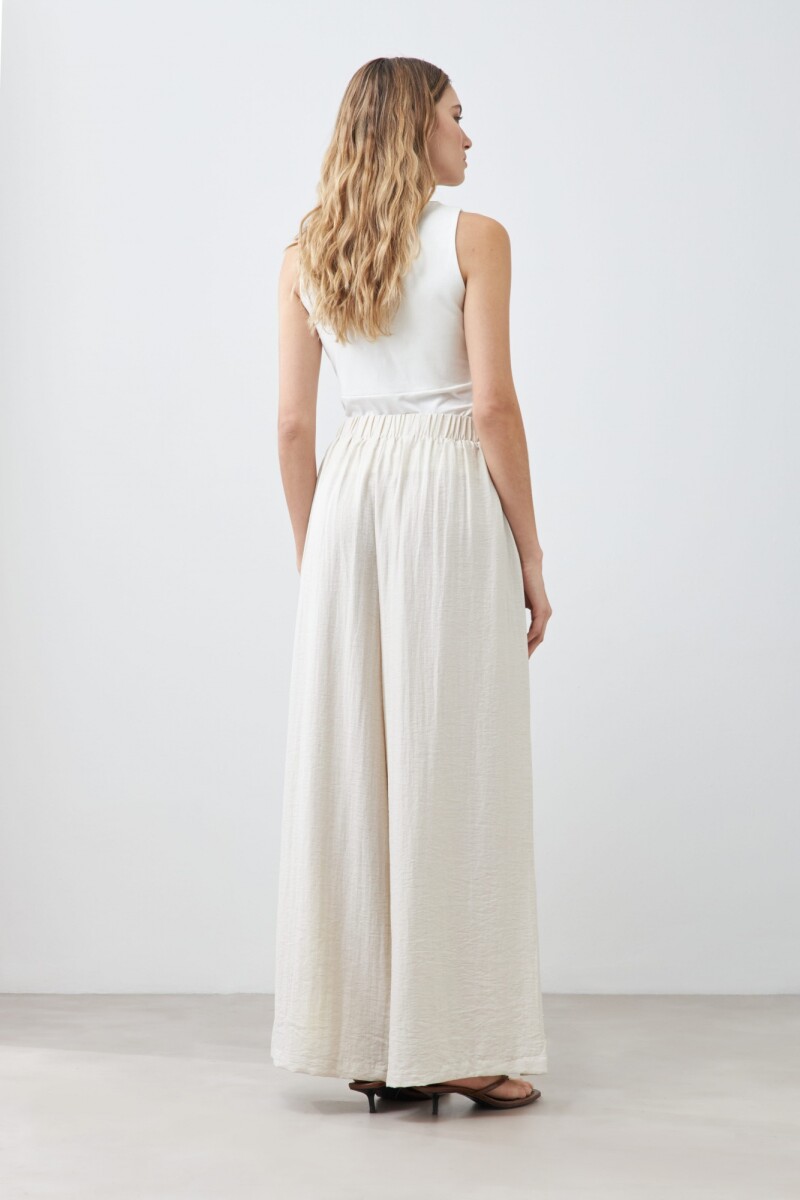 Palazzo con pinzas beige melange