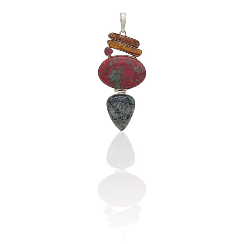 Dije Colgante Figuras Geométricas-Plata 925-Piedras Varias-CP3846 Conpiedra