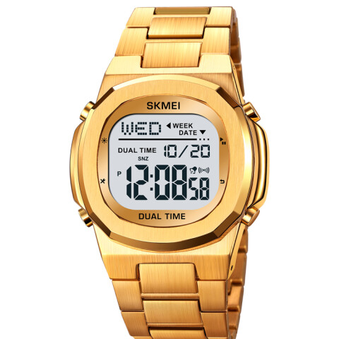Reloj Skmei 2004GDWT Digital Unisex Dorado con Pantalla Blanca Reloj Skmei 2004gdwt Digital Unisex Dorado Con Pantalla Blanca