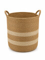 CESTO DE ALGODÓN Y YUTE BEIGE