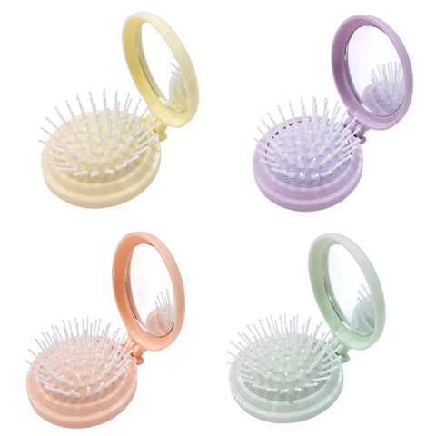 Cepillo plegable para cartera con espejo Cepillo Plegable Para Cartera Con Espejo