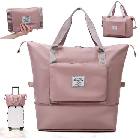 BOLSO PLEGABLE PARA VIAJES MULTIFUNCIÓN IMPERMEABLE ROSA