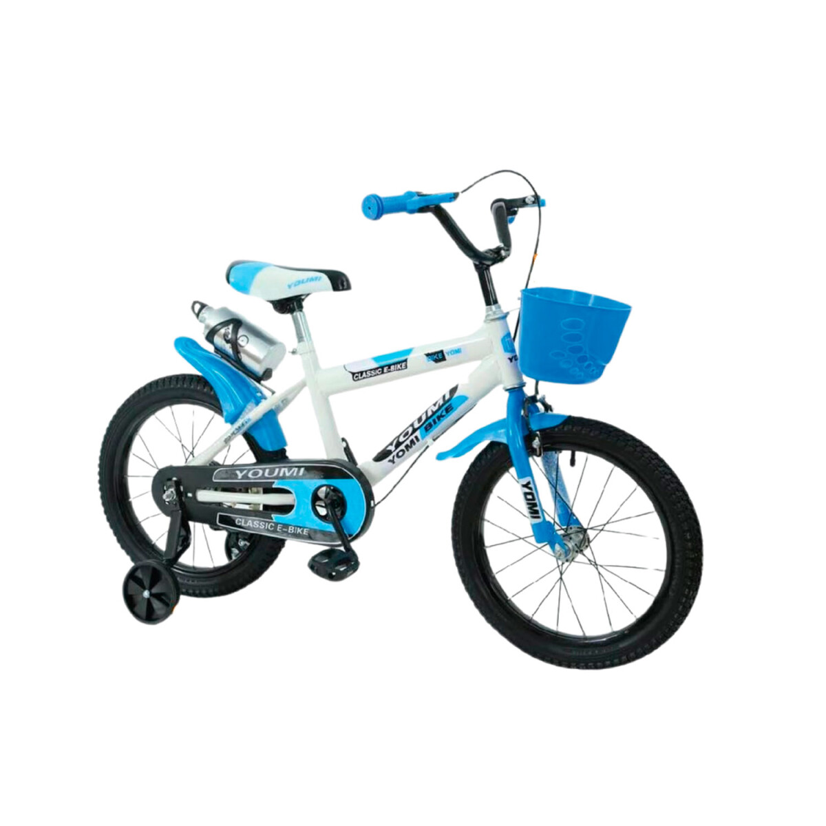 Bicicleta Urbana Infantil Rodada 16 Con Rueditas y canasto - Azul 