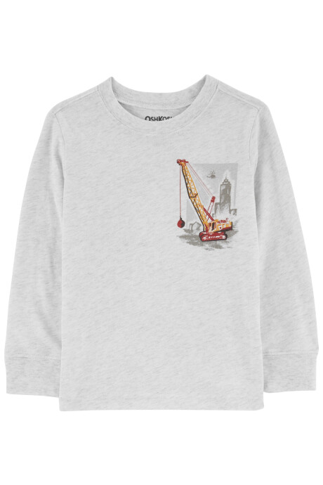Remera de algodón manga larga estampa construcción 0