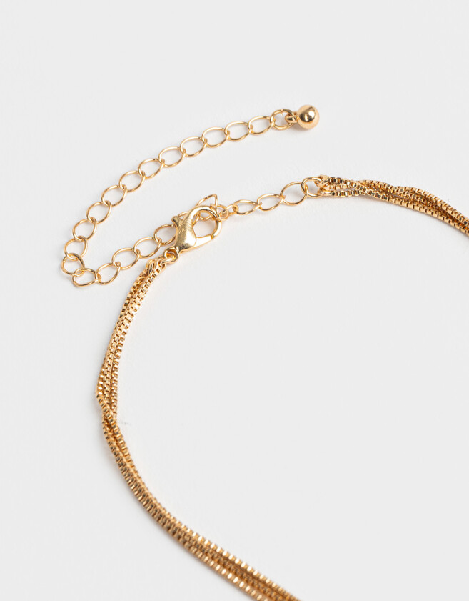 Collares Largos Collar Largo Multicadena Con Corazón - Dorado