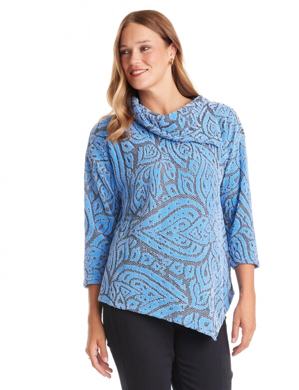 Buzo Labrado Flores AZUL/MULTI