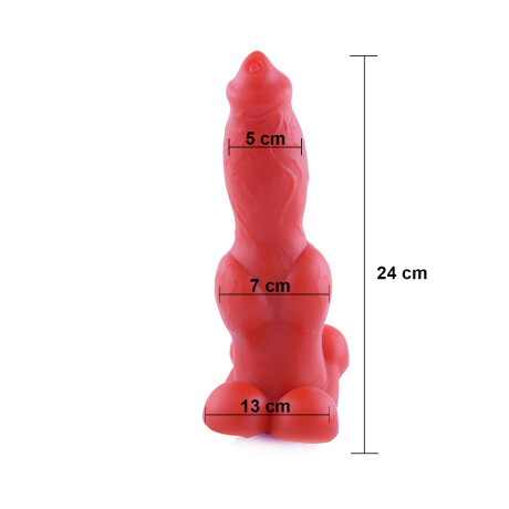 Consolador Pene Dildo Lobo Talle XL Rojo
