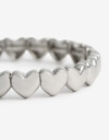 Pulseras Elásticas Metal Pulsera Elástica Corazón - Plateado Rodio