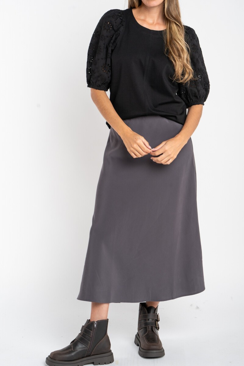 Falda Saten Gris