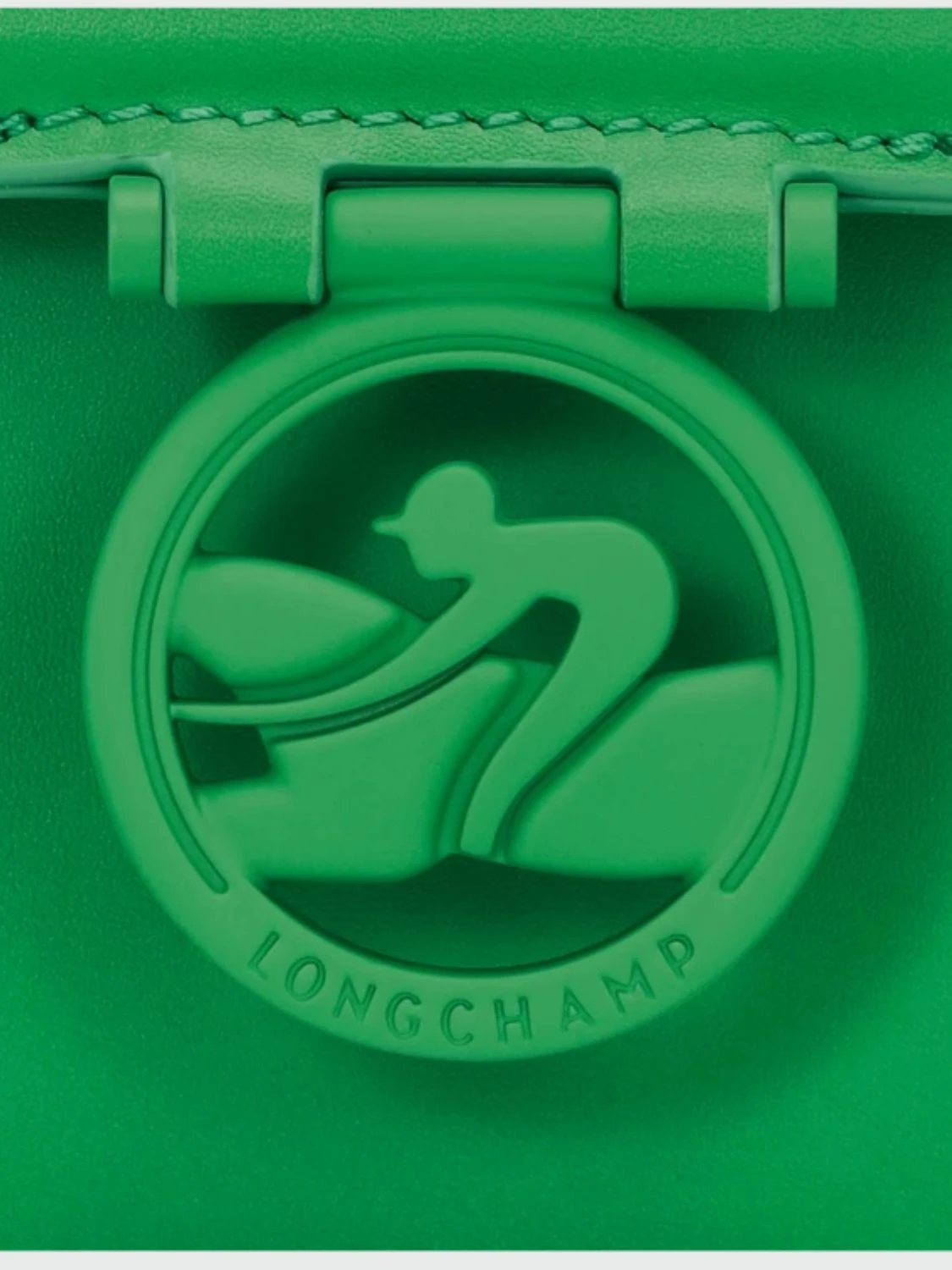 Longchamp -Cartera de cuero con solapa, Box-trot Verde