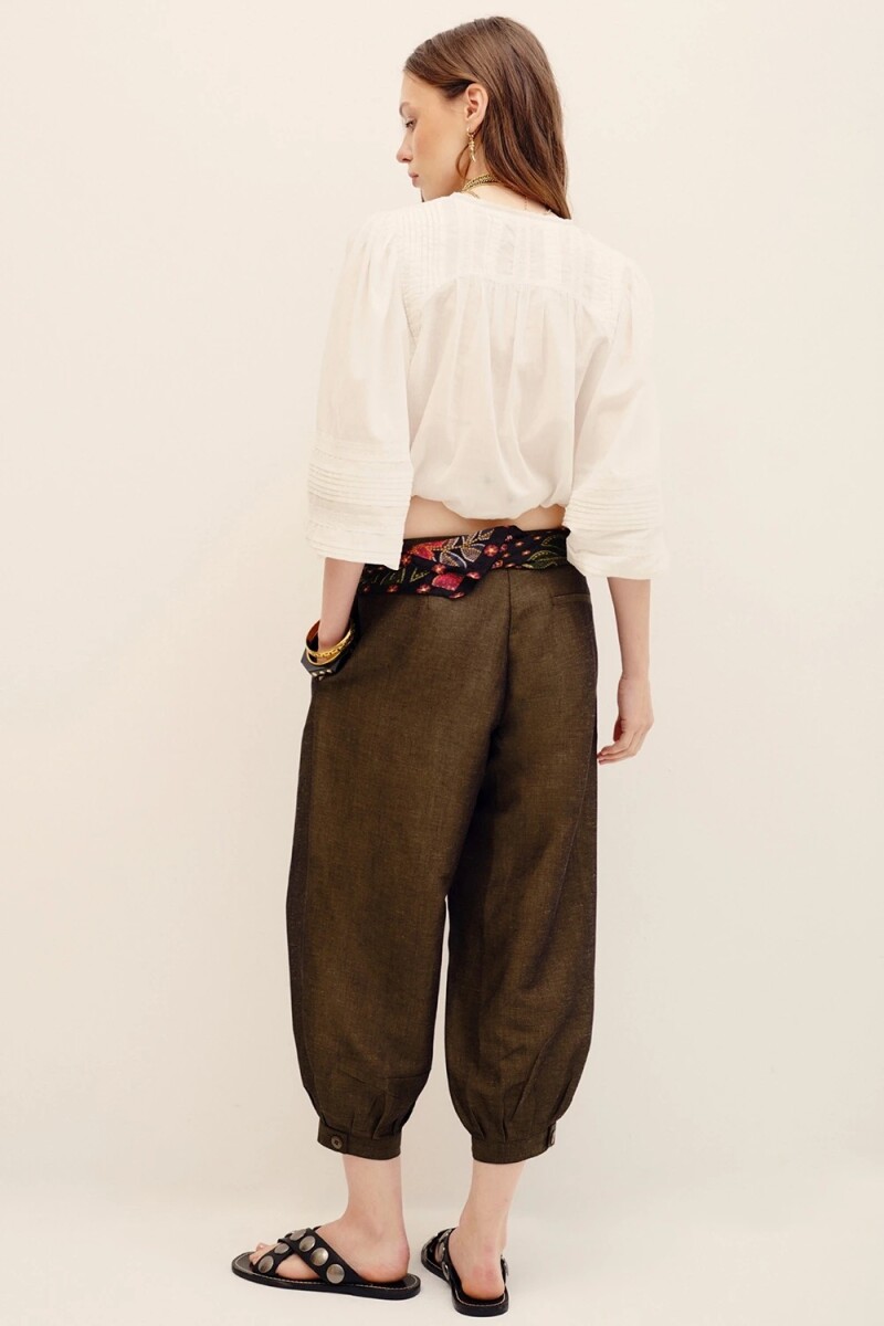 BABUCHA OLIVER LINEN Marron