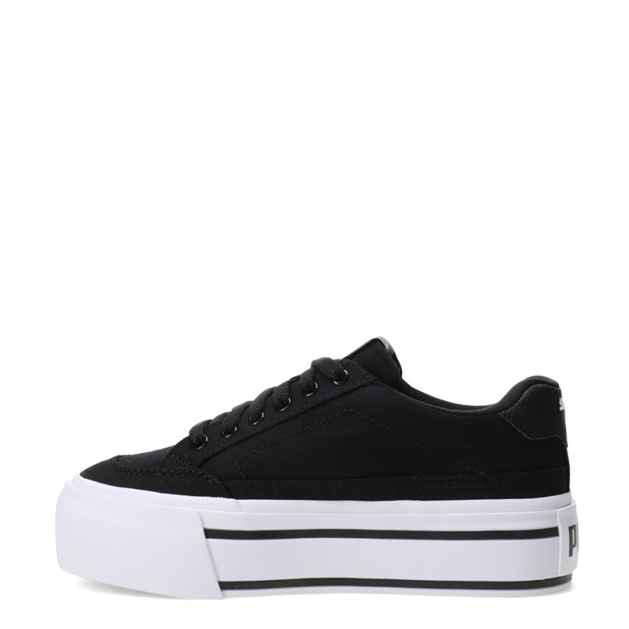 Championes de Mujer Puma Court Classic Vulc Fs Plataforma Negro - Blanco