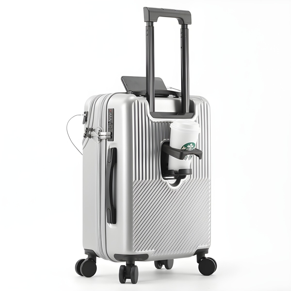 Valija rigida Lumax Sapporo con portavaso - Gris 