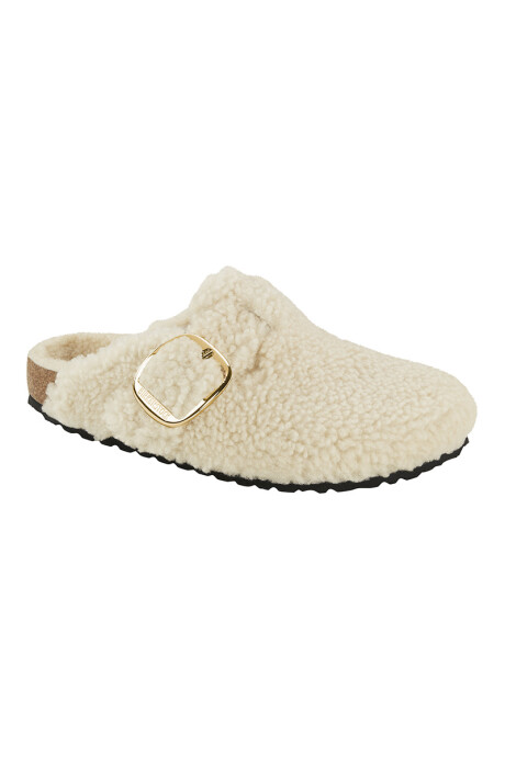 Zueco Boston Big Buckle Teddy Eggshell Laf - Regular Eggshell