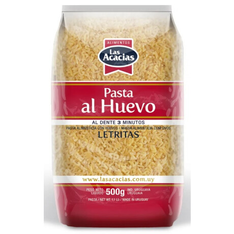 Fideos al huevo Letrita 500g Las Acacias Fideos al huevo Letrita 500g Las Acacias