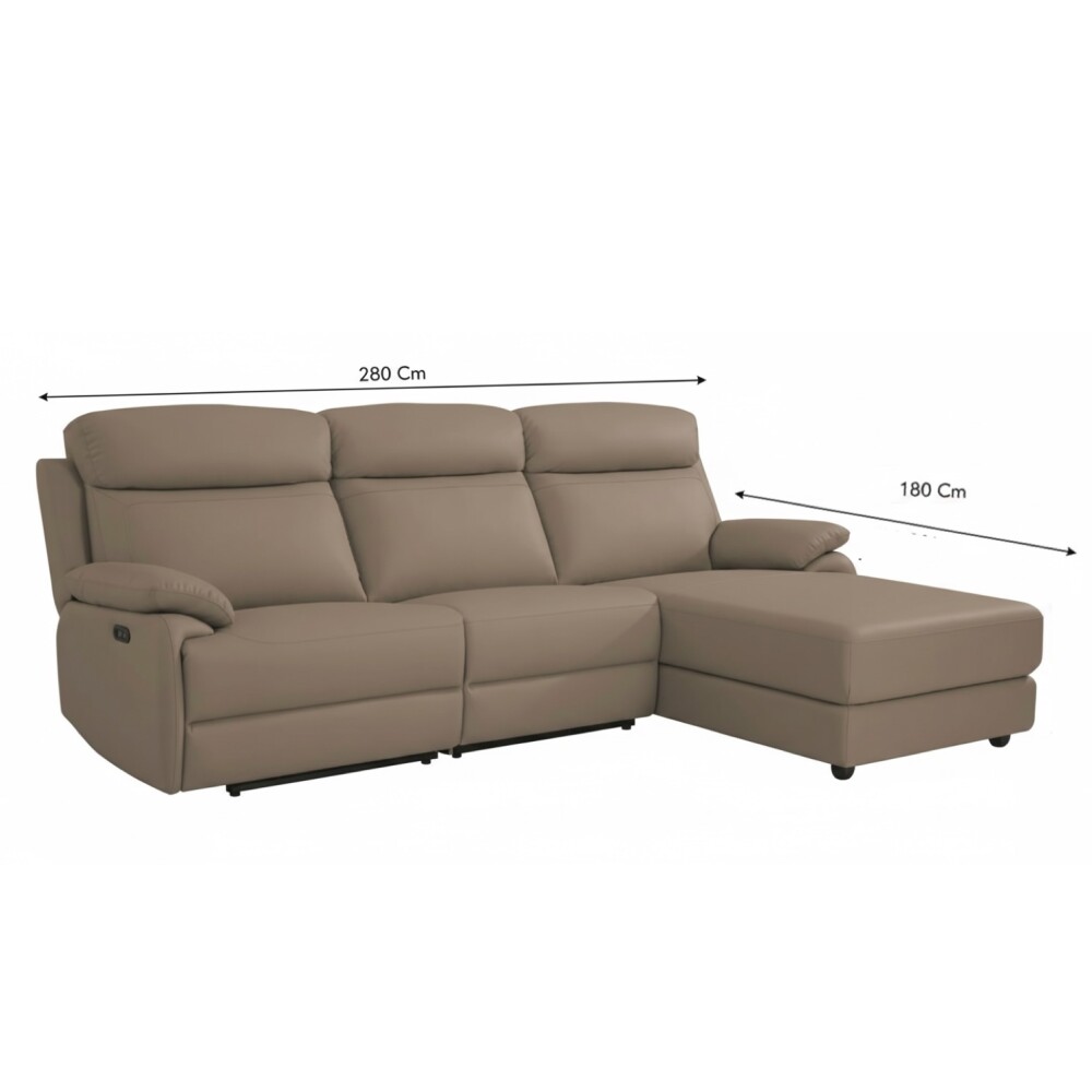 SOFA SILLÓN CON CHAISE RECLINABLE RETRACTIL CON SISTEMA ELECTRICO Y EN CUERO GENUINO SOFA SILLÓN CON CHAISE RECLINABLE RETRACTIL CON SISTEMA ELECTRICO Y EN CUERO GENUINO