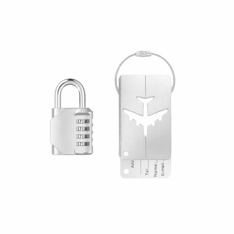 Set de candado de combinaciÃ³n e identificador de valija Gris