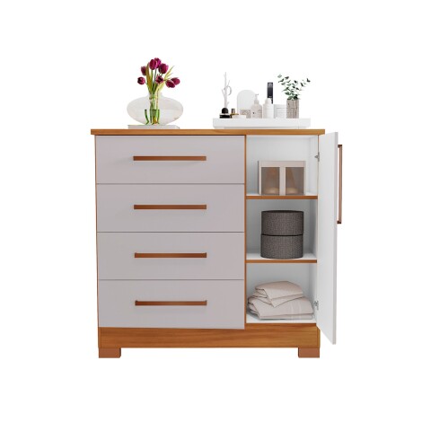 Cómoda Zapatera 1 Puerta 4 Cajones NT5185 Notavel Freijo Trend|Off White Cómoda Zapatera 1 Puerta 4 Cajones NT5185 Notavel Freijo Trend|Off White