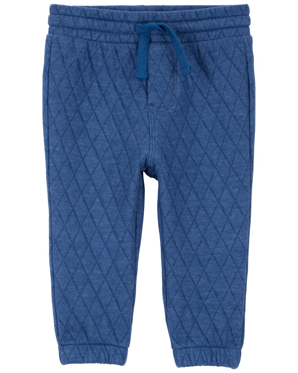 Pantalón de algodón, capitoneado, azul 