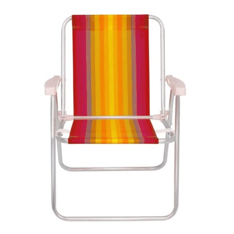 Set Silla Alta Pleg Aluminio 110 kg + Mesa Plast Divisiones Rojo/amarillo