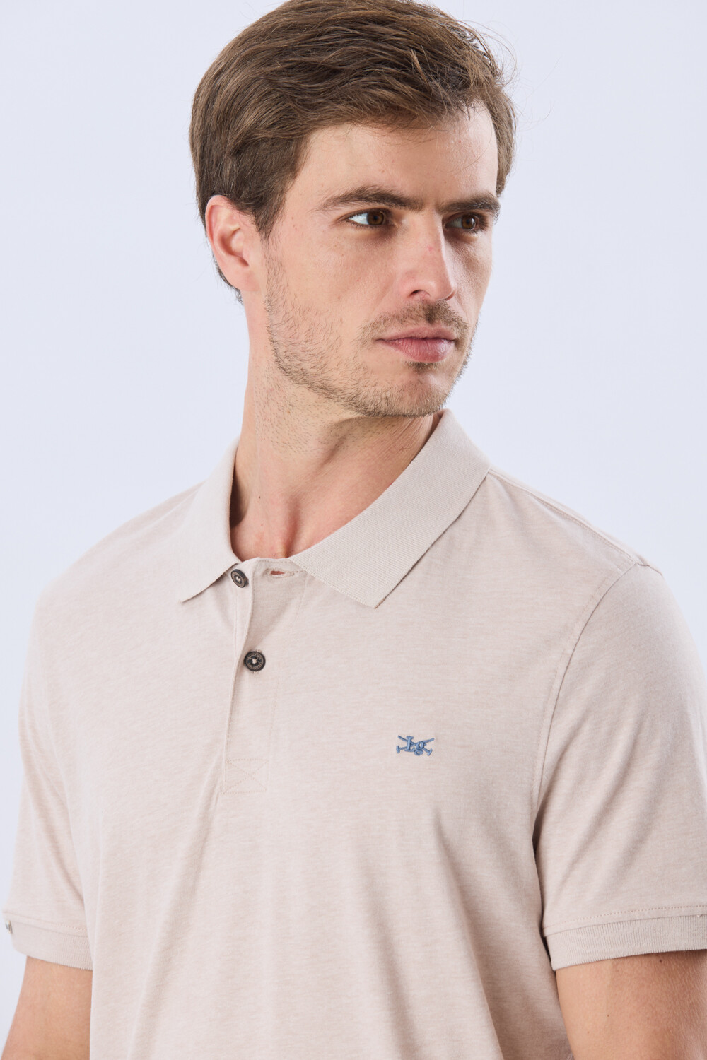 REMERA POLO LISA JERSEY Beige
