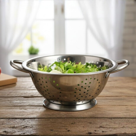 Colador hondo D28 cm acero Gris metalizado