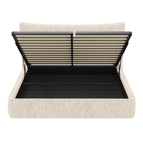 CAMA C/BAÚL KING MADERA-Y-TELA NATURAL-BEIGE ZAFIRO