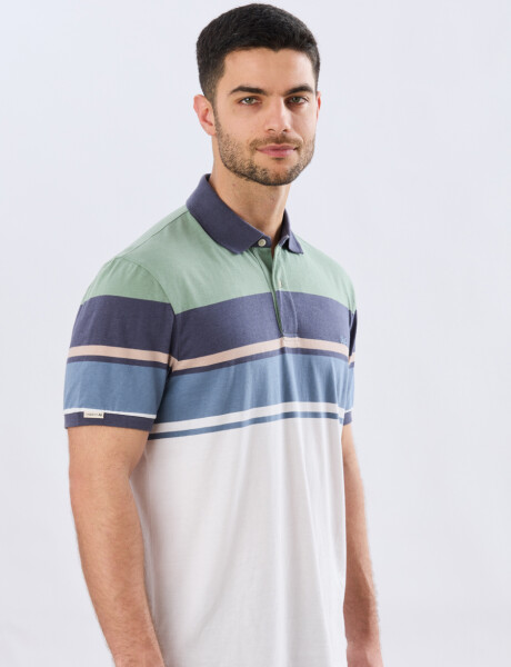 REMERA POLO RAYADA JERSEY Verde