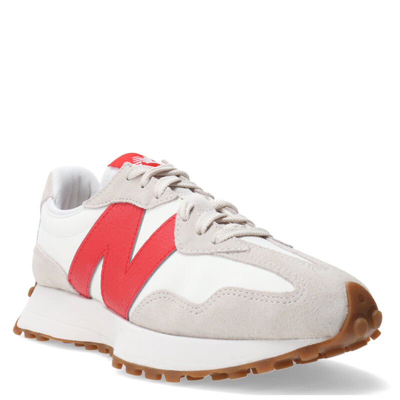 Championes de Mujer New Balance 327 Blanco - Gris - Rojo