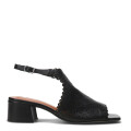 Sandalias de Mujer Bottero Cuero Calado Negro