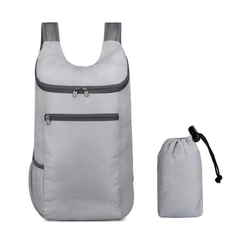 Mochila De Viaje Impermeable Plegable Multiuso Almacenar Color gris